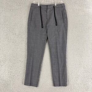 Drumohr Virgin Wool Trousers Mens 44 Grey Glen Check Drawstring Waist Pants